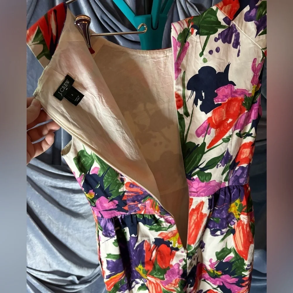 Jcrew floral aline dress size 2 - Picture 7 of 11